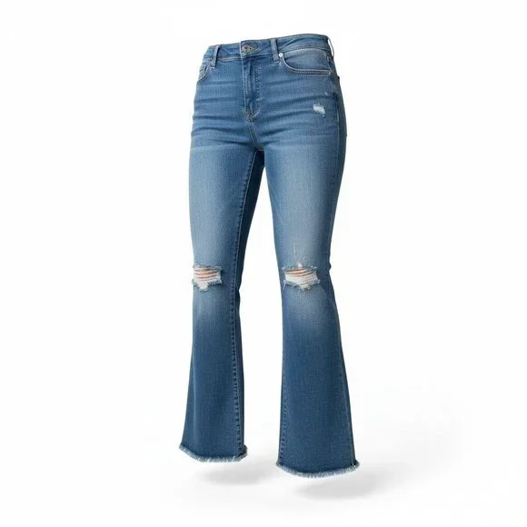 DL1961 Bridget Boot Crop Jeans in light wash denim (Size 33) - Picture 3 of 5